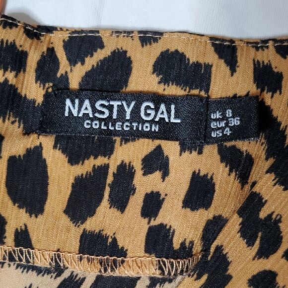 Nasty Gal Black and Tan Animal Print Dress - Picture 2 of 6